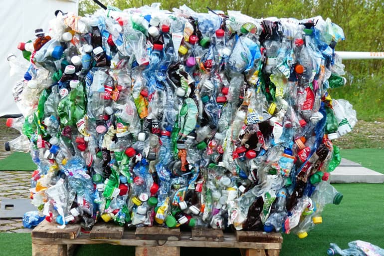 Recycled plastic bottles